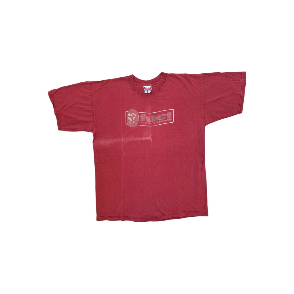 FUCT T-Shirt Mens XL Red Good 90s Ape Box Logo Made On Planet Earth